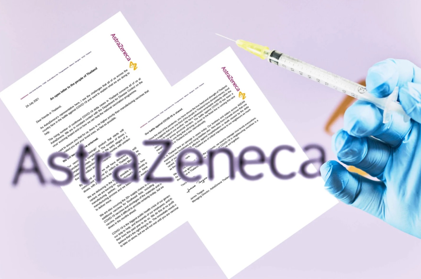 กรรมการผู้จัดการของ AstraZeneca Thailand ได้เขียนจดหมายเปิดผนึกถึงประชาชนชาวไทย